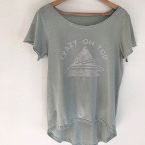 ‘Crazy On You’ mint green tee